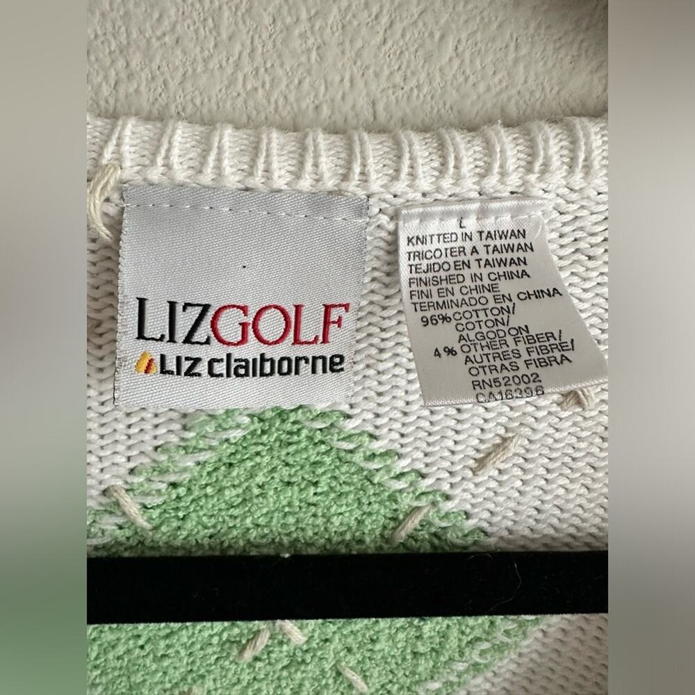 Vintage 90s Liz Golf by Liz Claiborne Argyle Pattern Sweater, Size M Preppy, - Picture 4 of 6